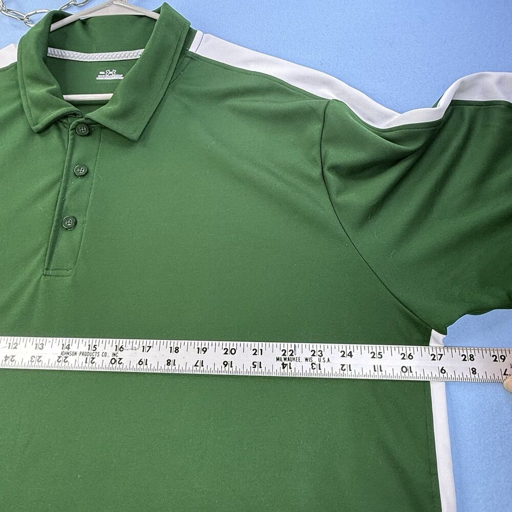 UA Under Armour Men's Golf Polo Green/White Size 3XL 1211 - Picture 6 of 7